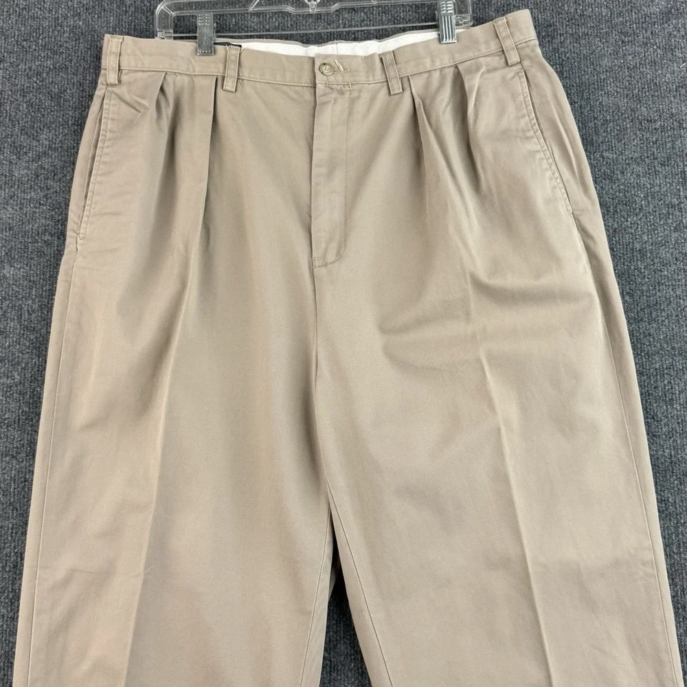Polo Ralph Lauren Andrew Chino Pants Men's 38x32 Tall Tan Pleated Classic Cotton